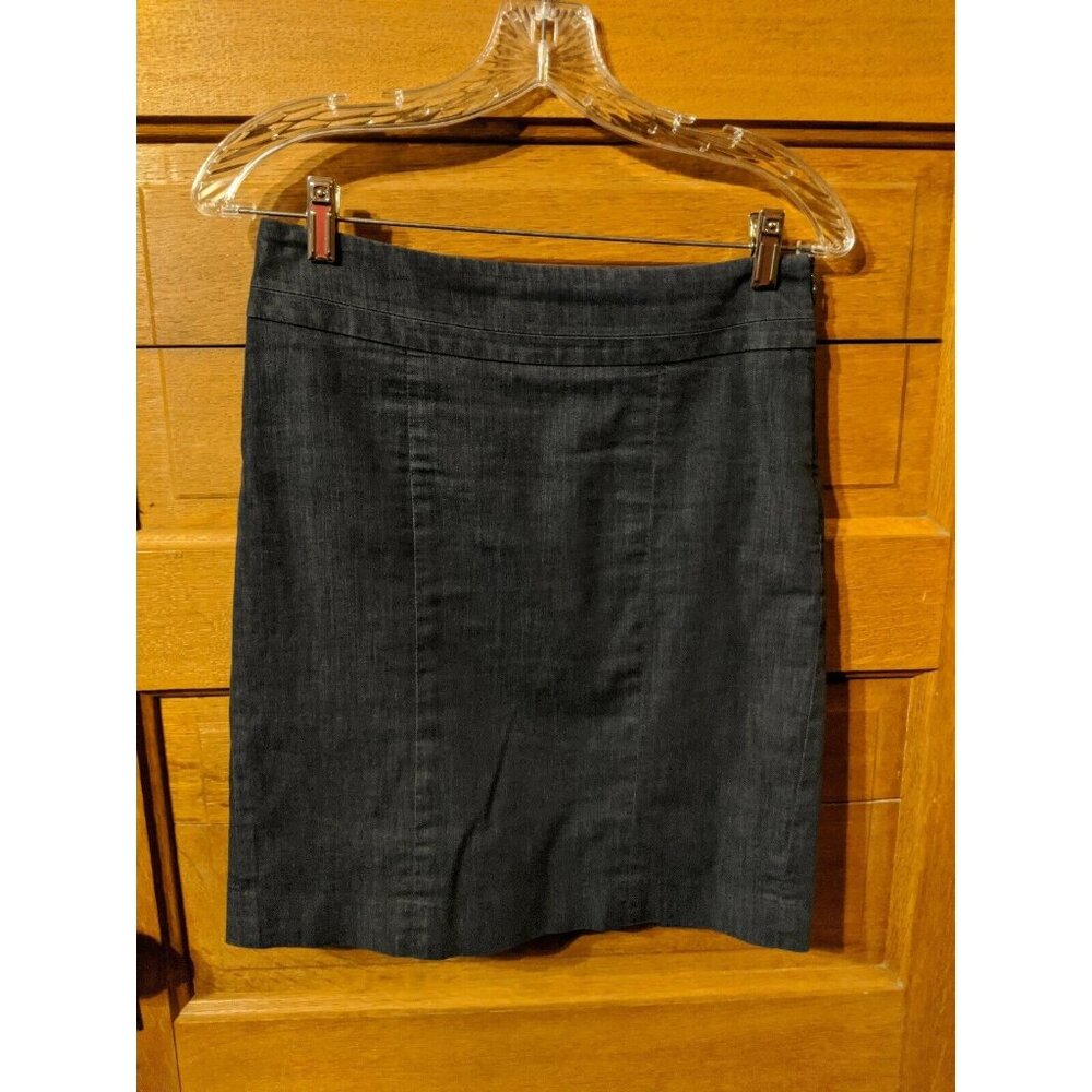 Loft Womens Pencil Modest Skirt Blue Gray Size 2P 2 Petite - Picture 1 of 5